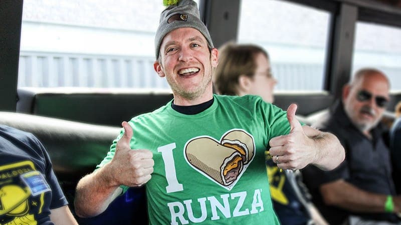 Dustin sporting a Runza tshirt