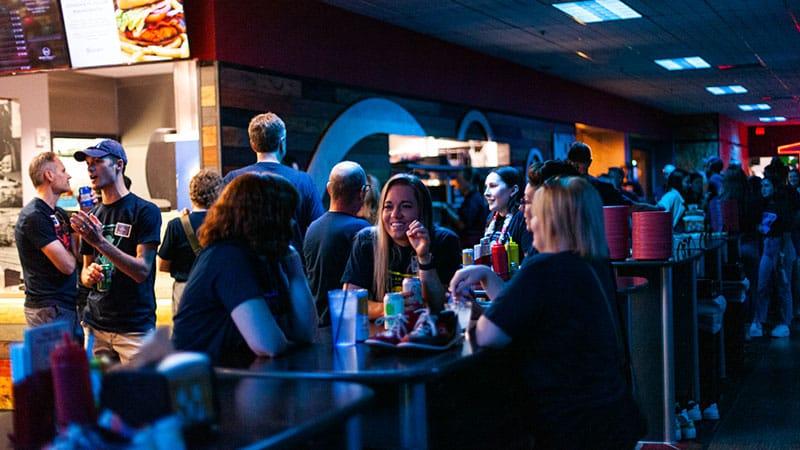 Employees having fun at bowlapalooza
