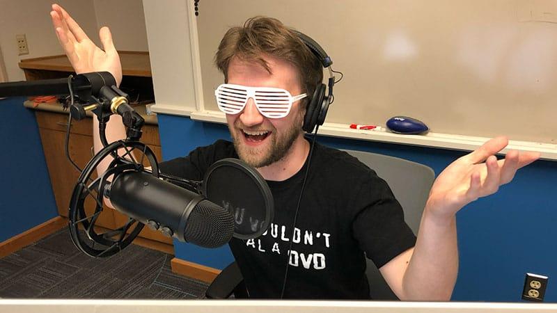 ShockJock Bock running the internal radio station