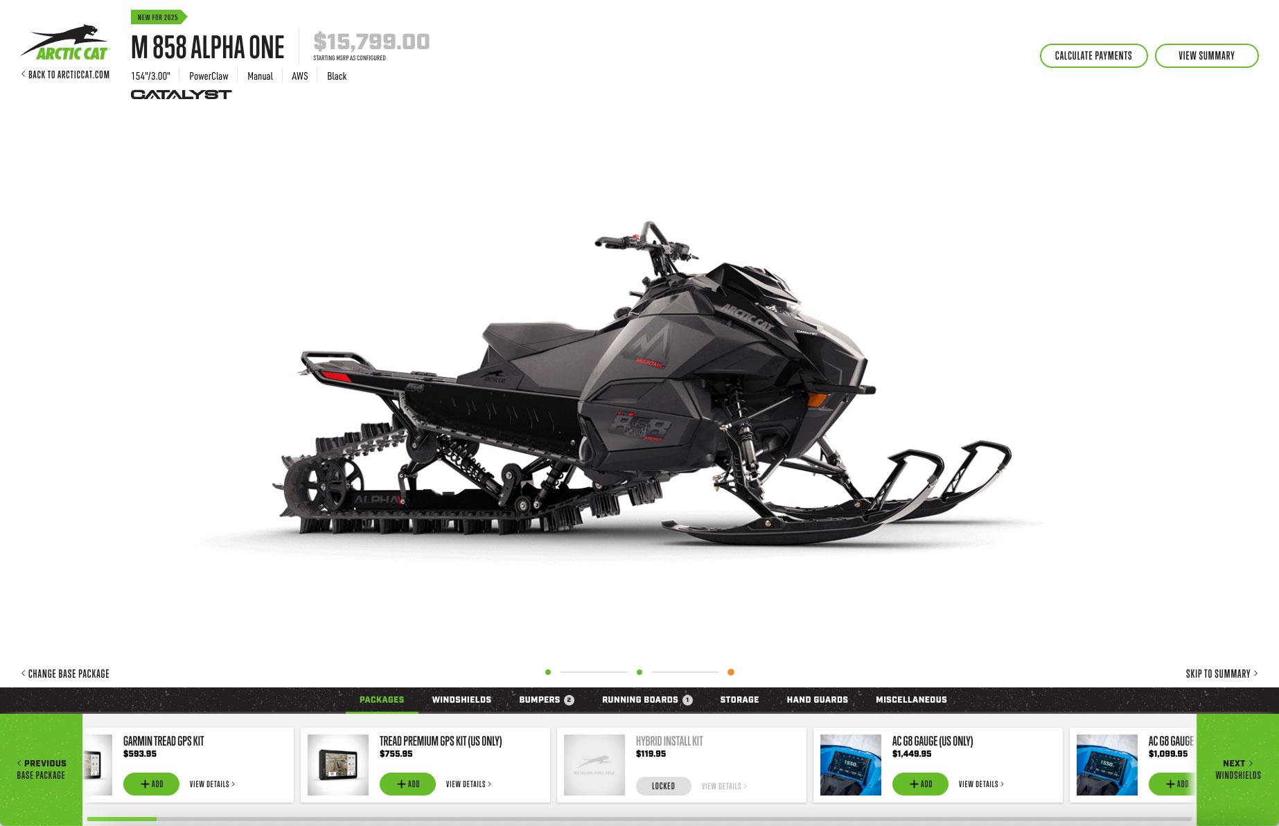 Arctic Cat Website - Vehicle Builder