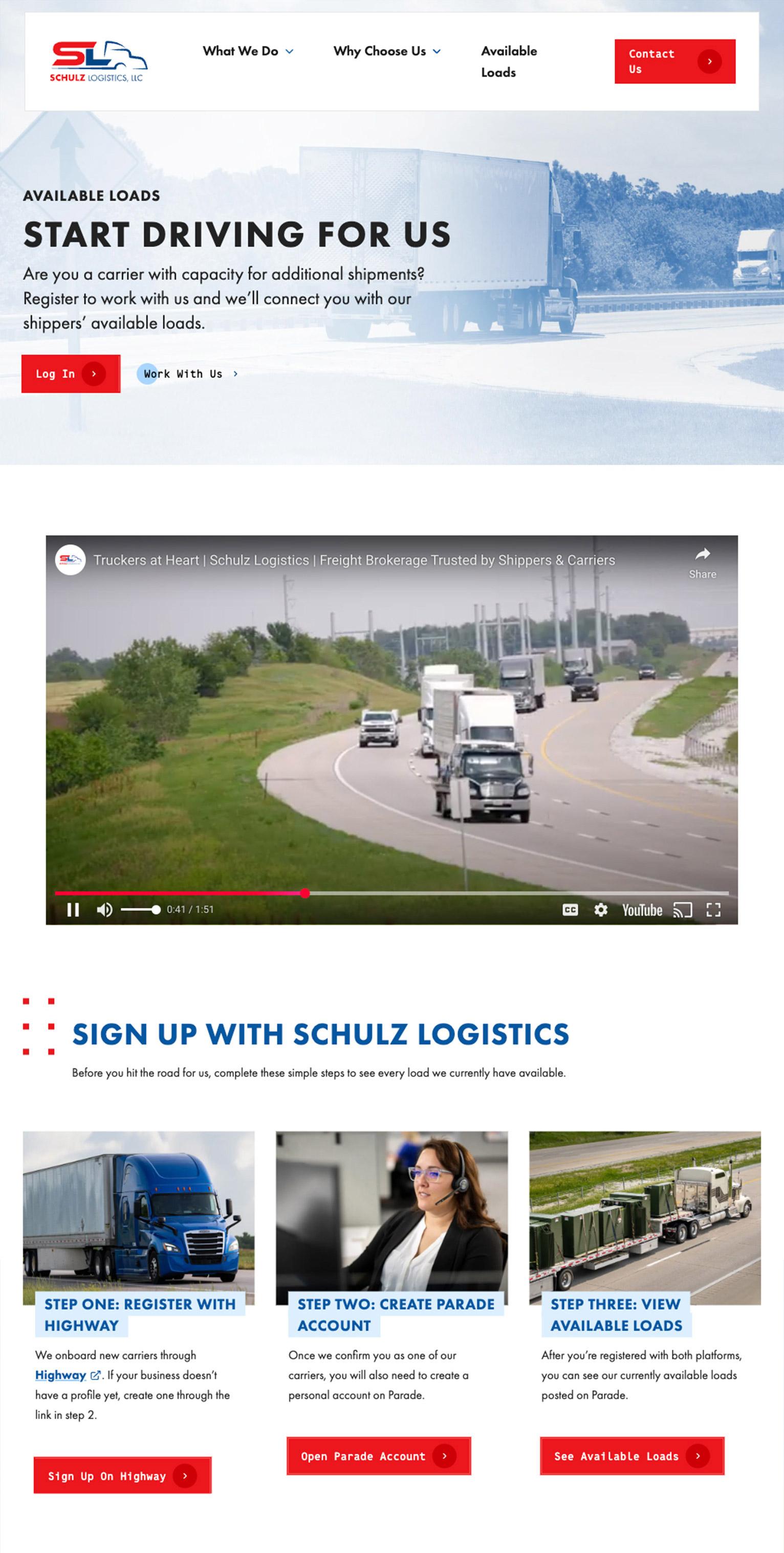 Schulz Logistics Website
