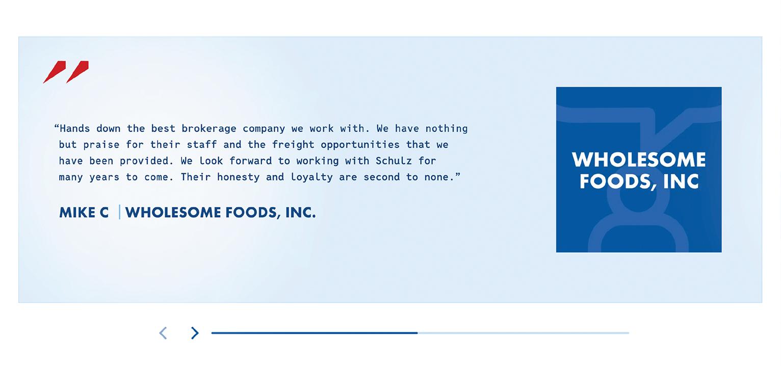 Schulz Logistics Website Testimonials