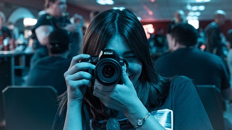 Girl holding a camera
