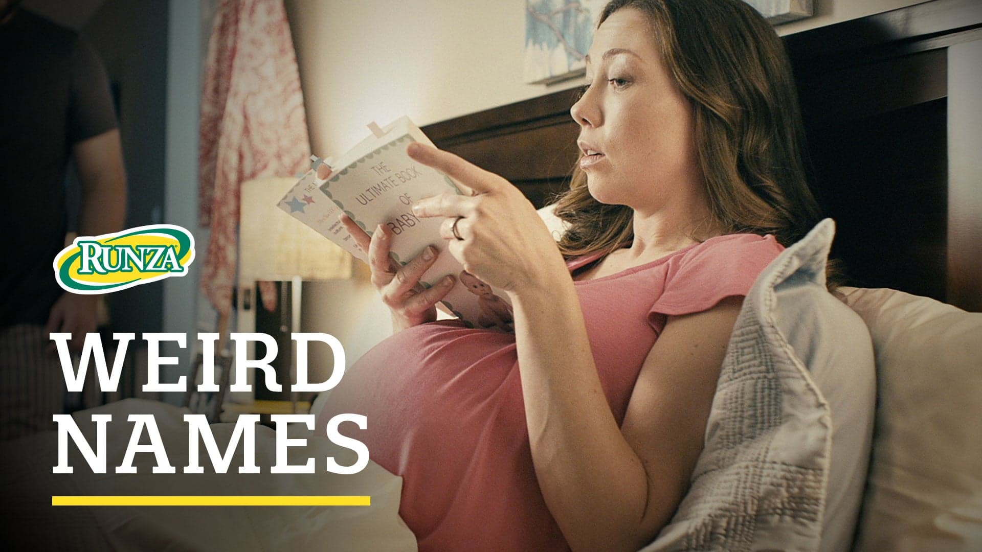 Video poster of pregnant women looking at book of names