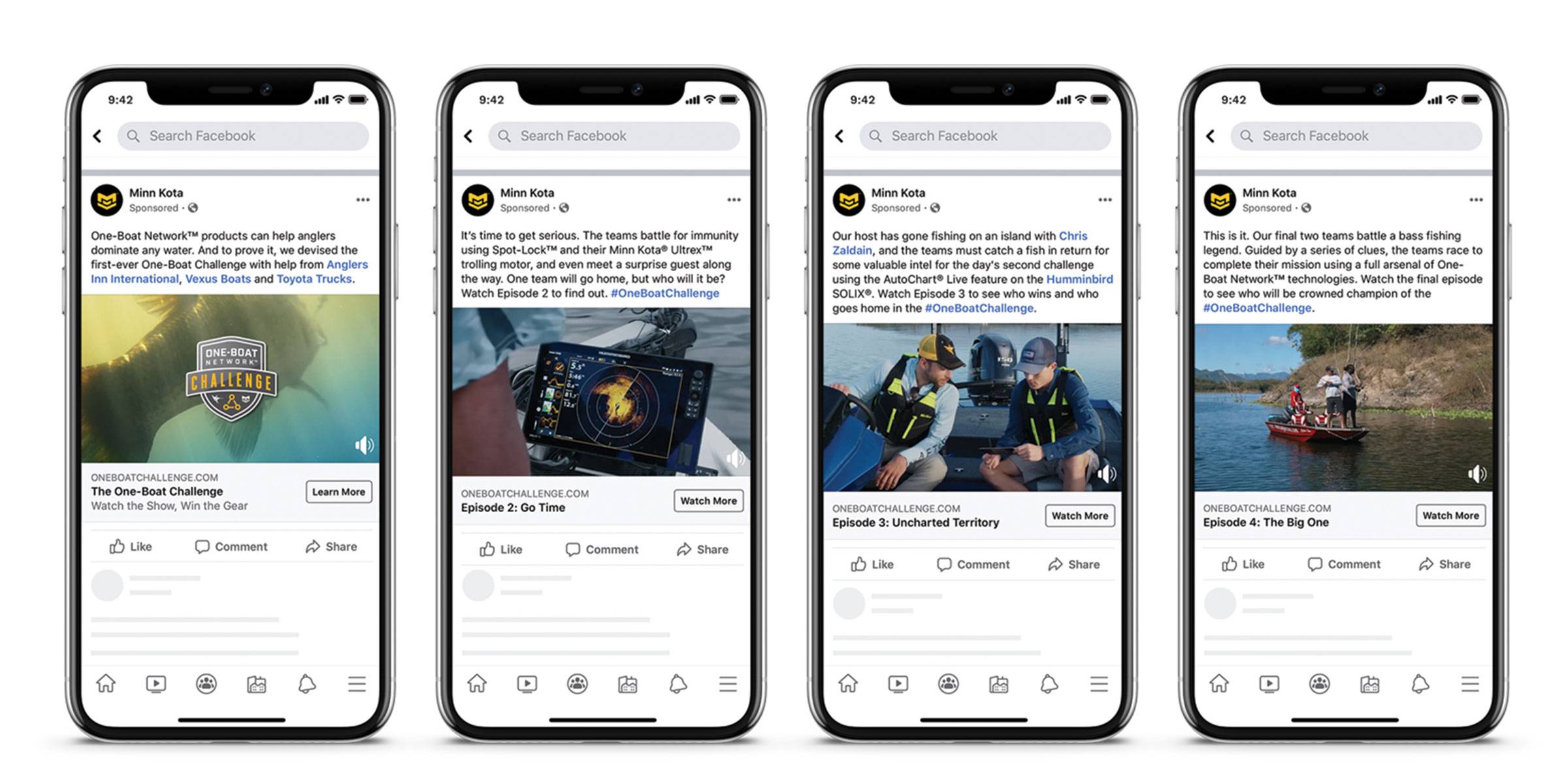 One-Boat Challenge Facebook Carousel Social Ad Mockup