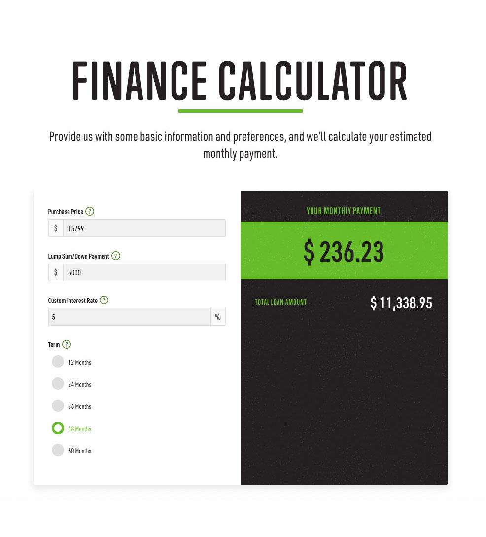 Arctic Cat Website - Cost Calculator