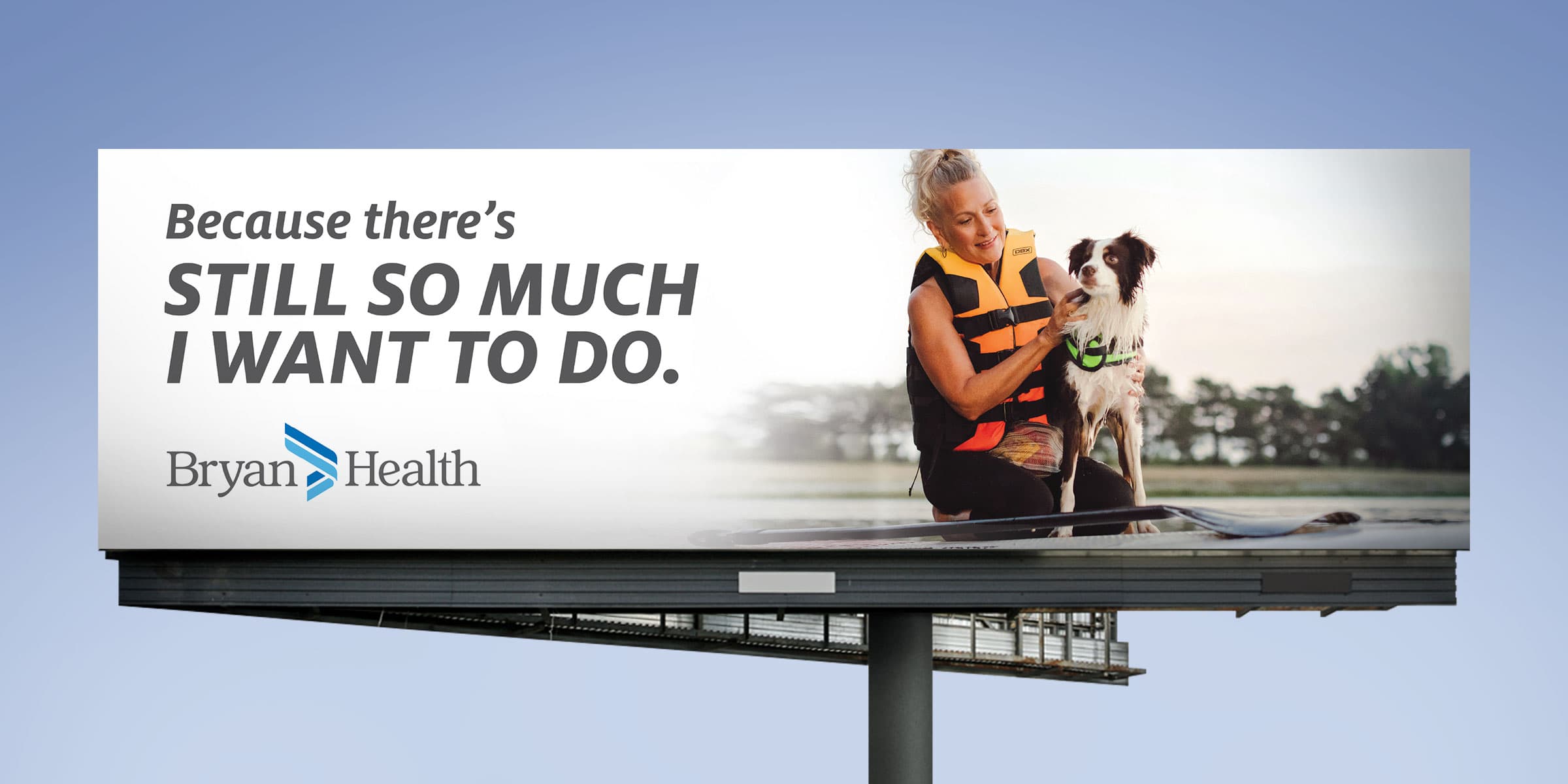 Bryan Health Billboard Woman and Dog