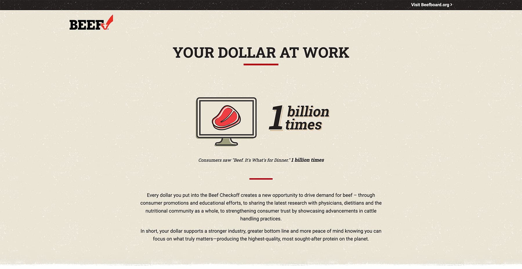 Cattlemen's Beef Board Your Dollar Does More Desktop Website