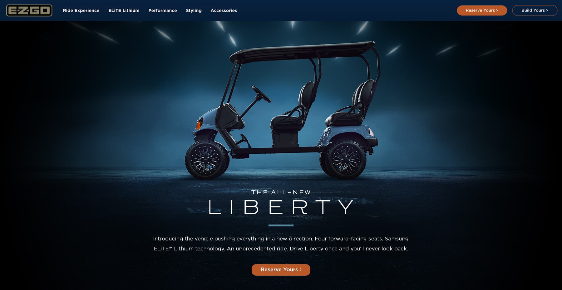 E-Z-GO Charging Forward Liberty Desktop Website