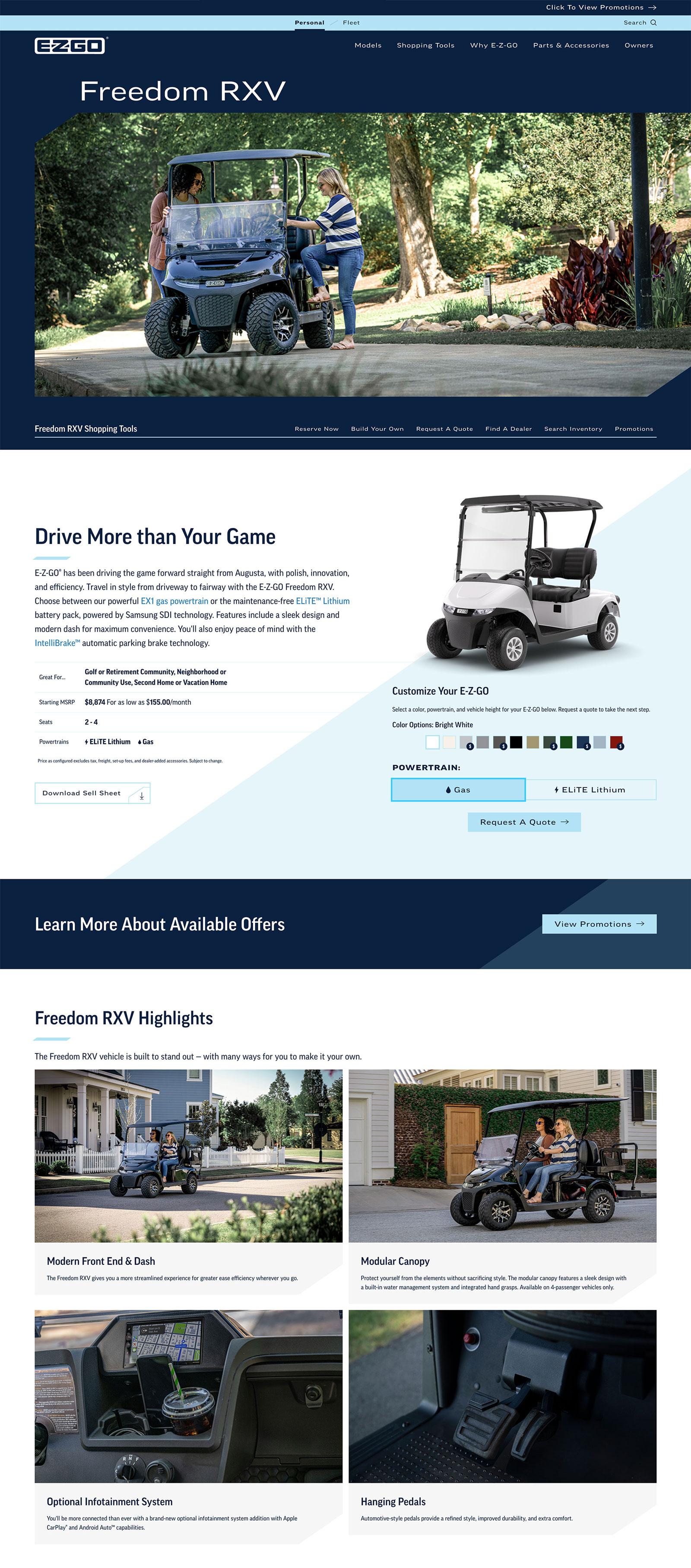 E-Z-GO Website - Vehicle Overview