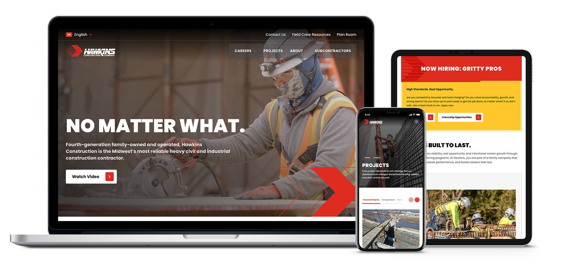 Hawkins Construction Built To Move Website