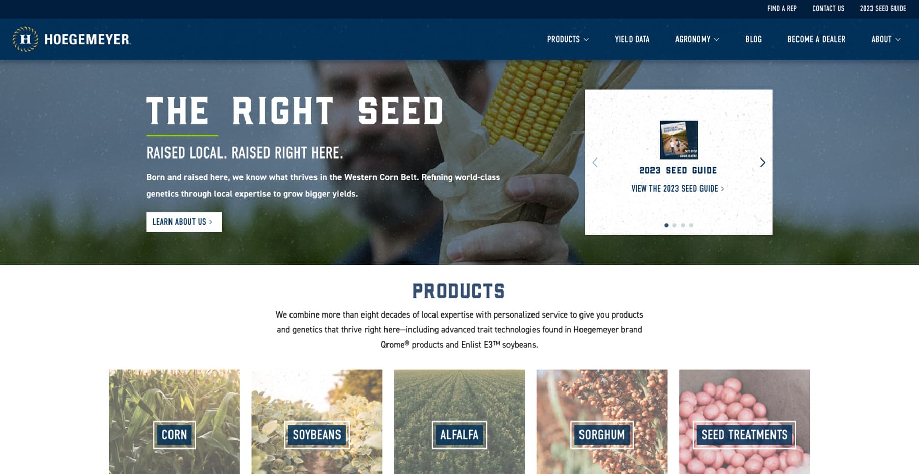 Hoegemeyer Hybrids The Right Seed Desktop Website