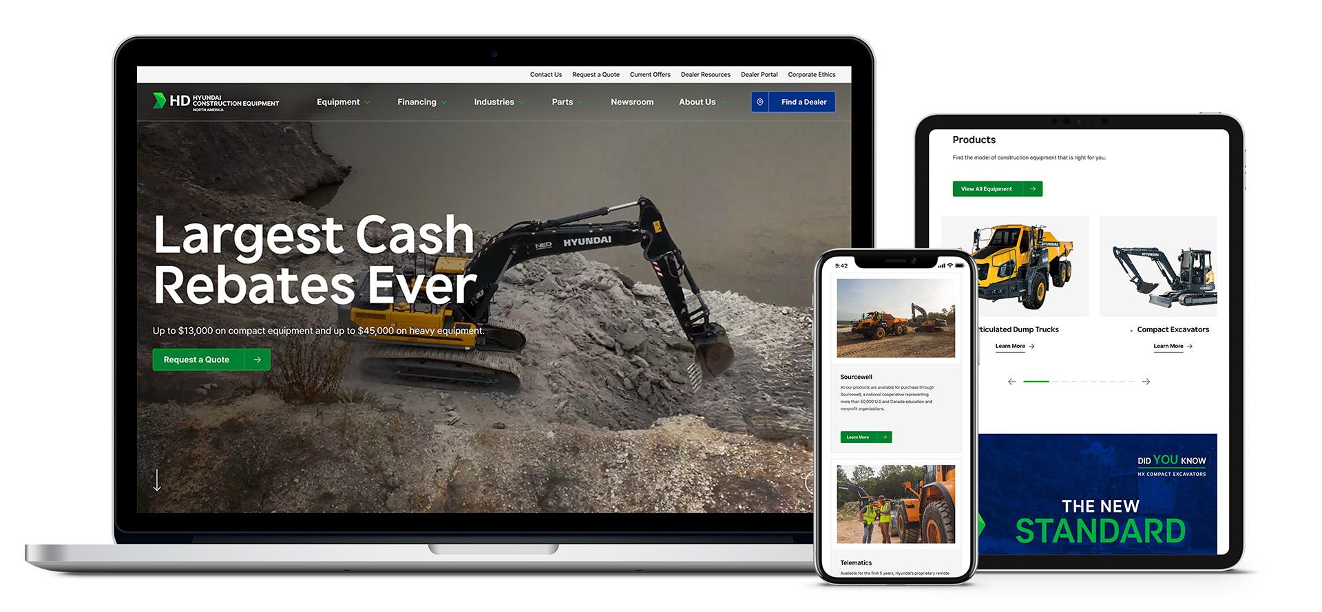 Hyundai Construction Equipment Website