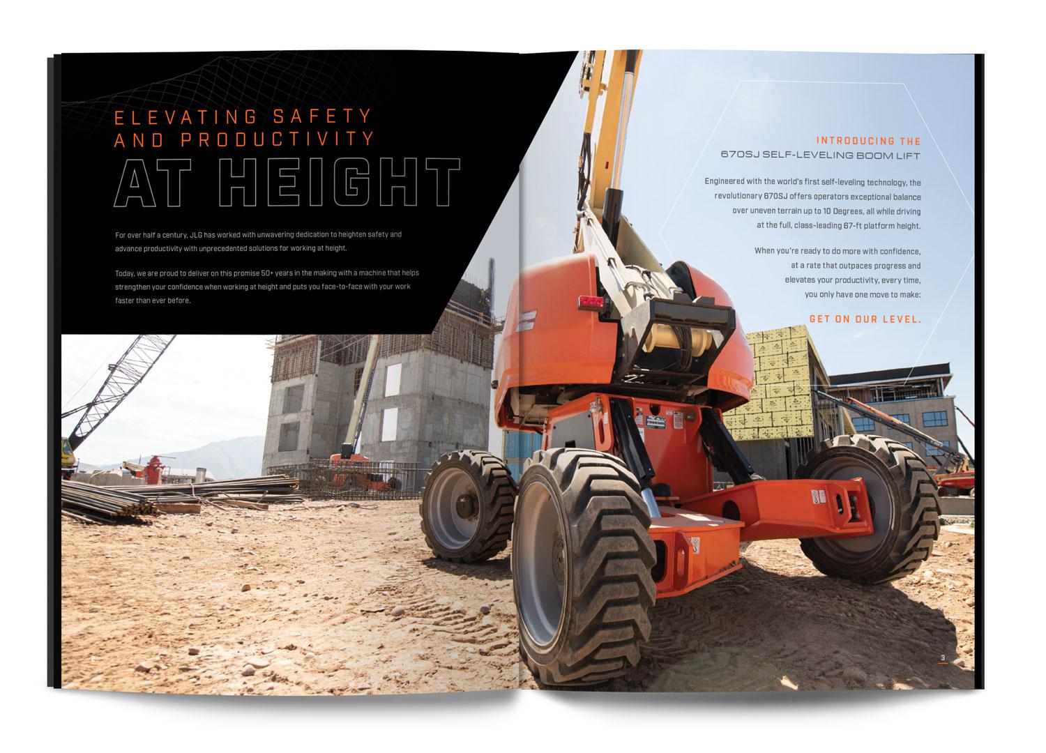 JLG Self-Leveling Chassis Brochure Spread