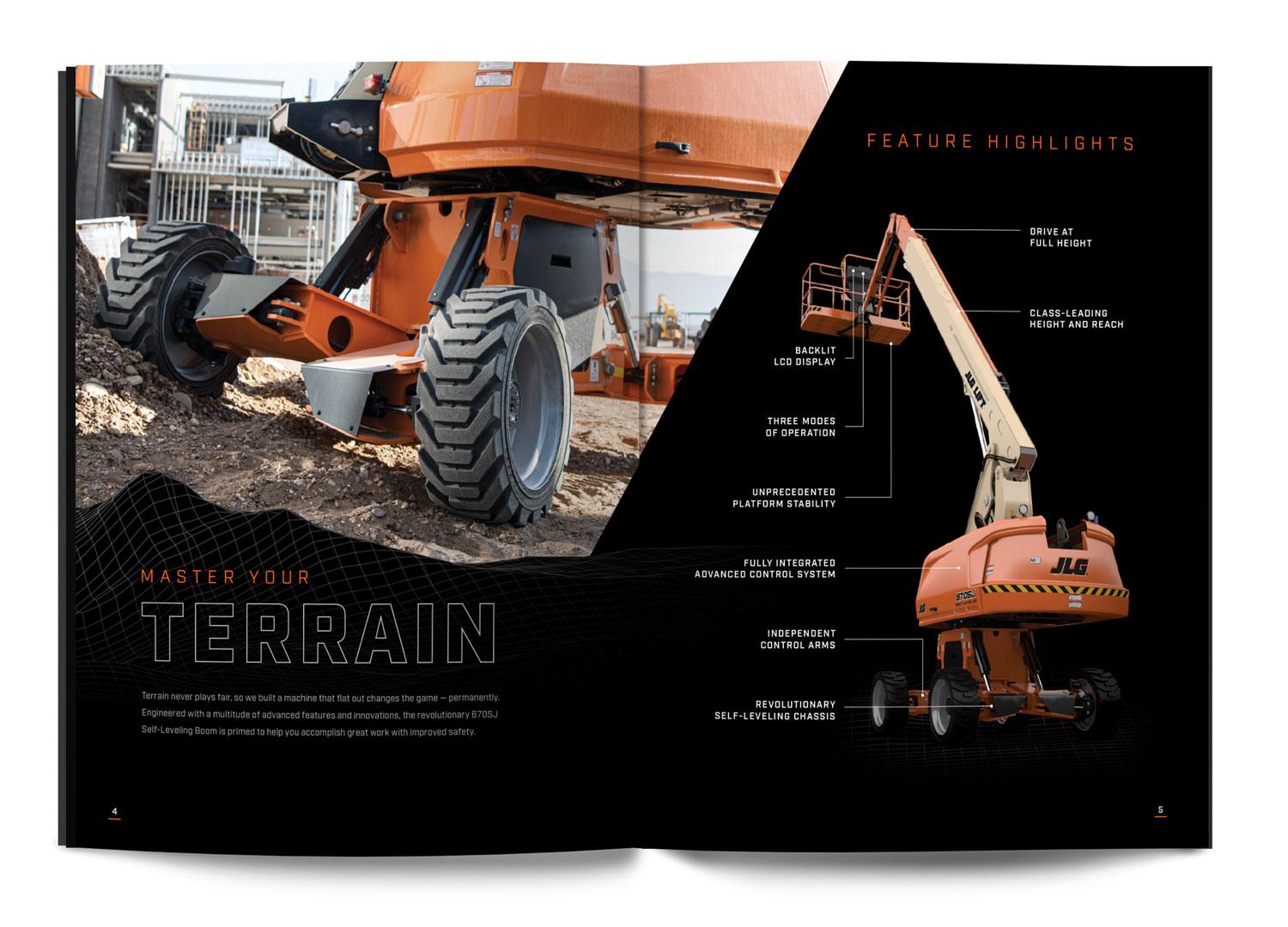 JLG Self-Leveling Chassis Brochure Spread