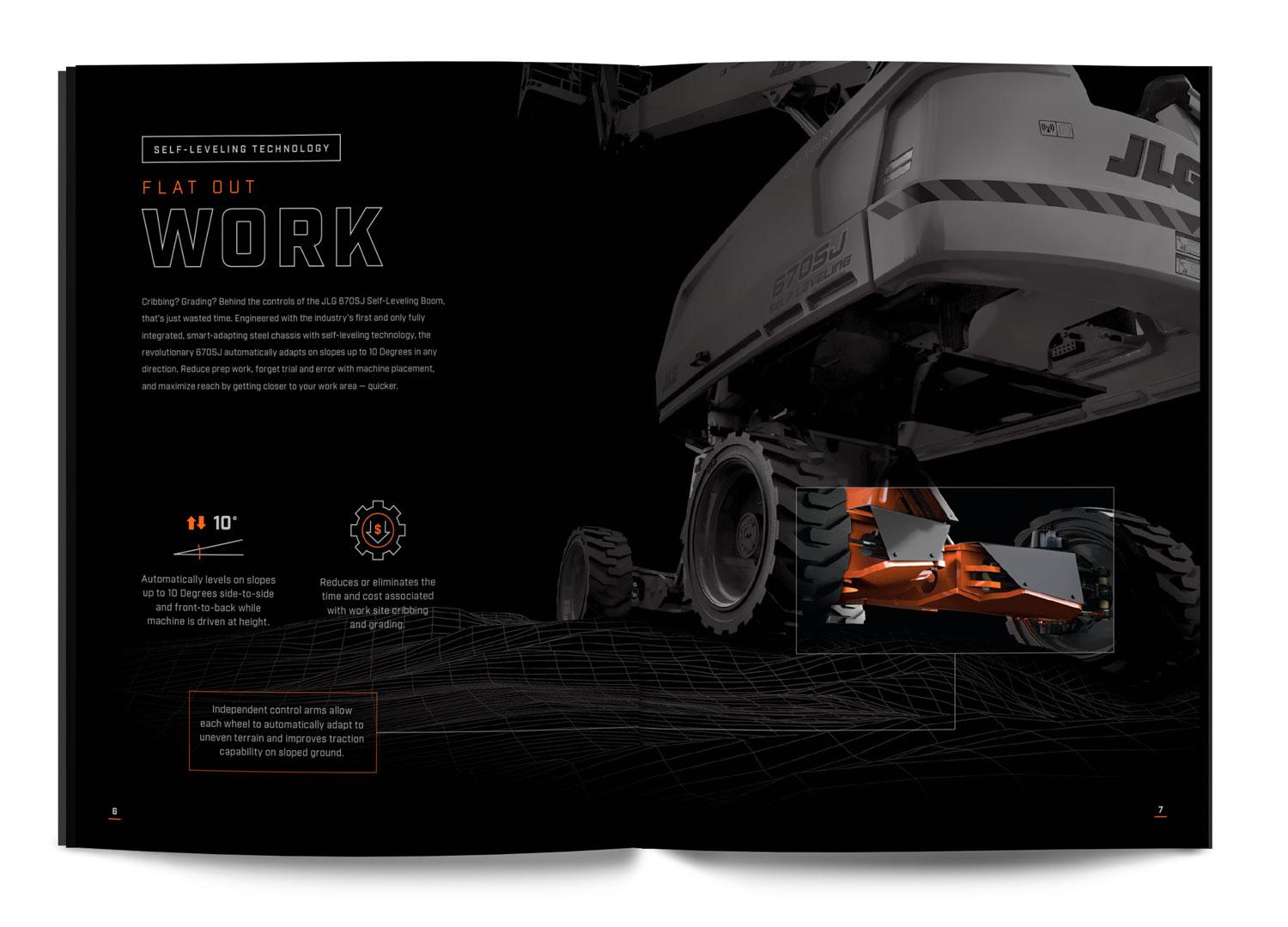 JLG Self-Leveling Chassis Brochure Spread