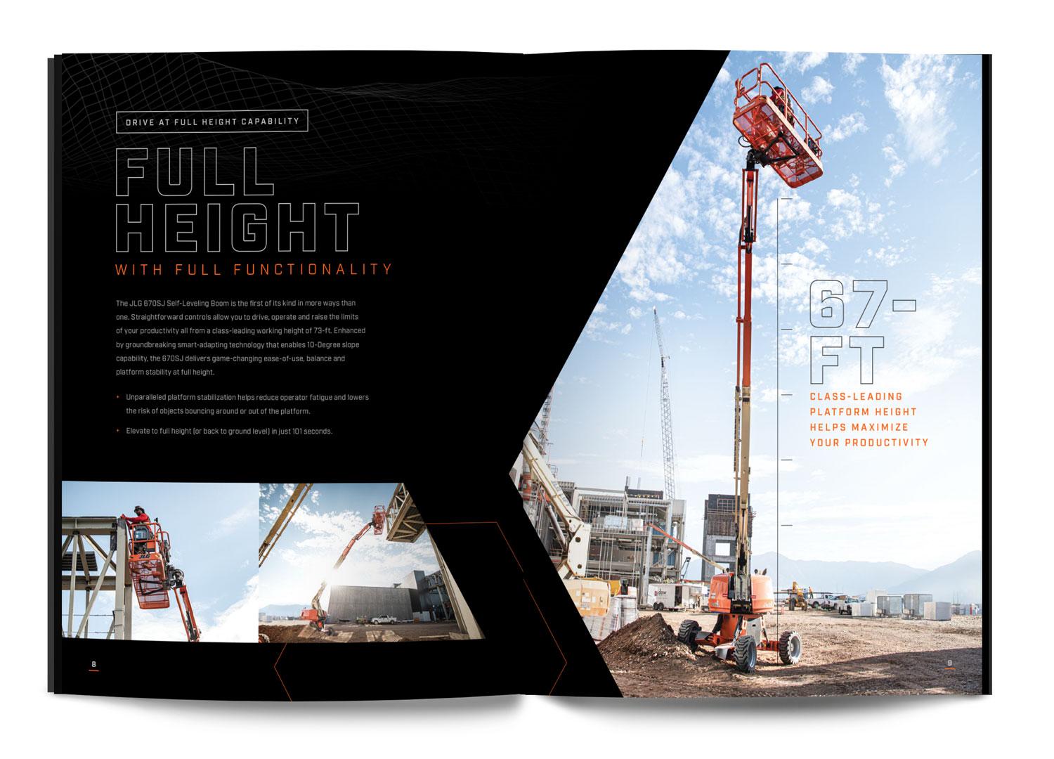 JLG Self-Leveling Chassis Brochure Spread