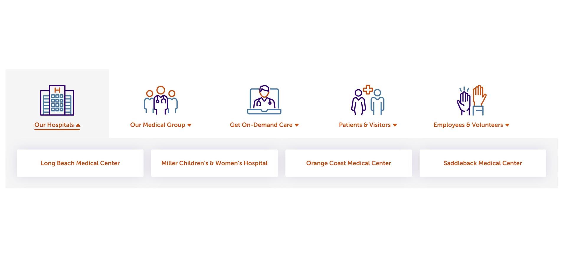 MemorialCare.org Facilities Navigation