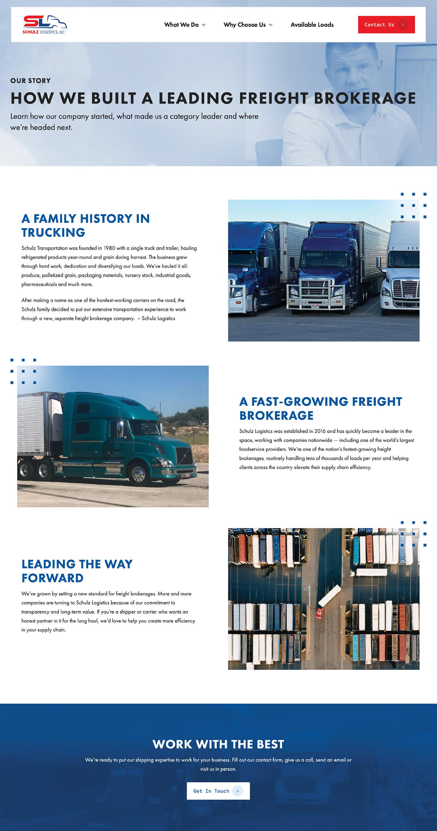 Schulz Logistics Website Our Story