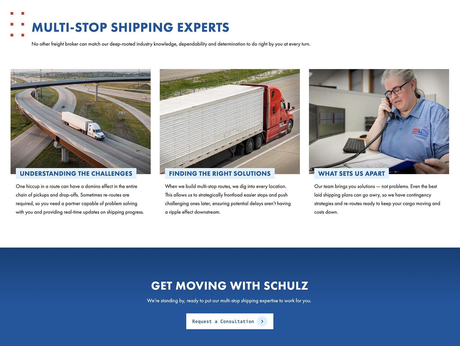 Schulz Logistics Website Shipping Experts