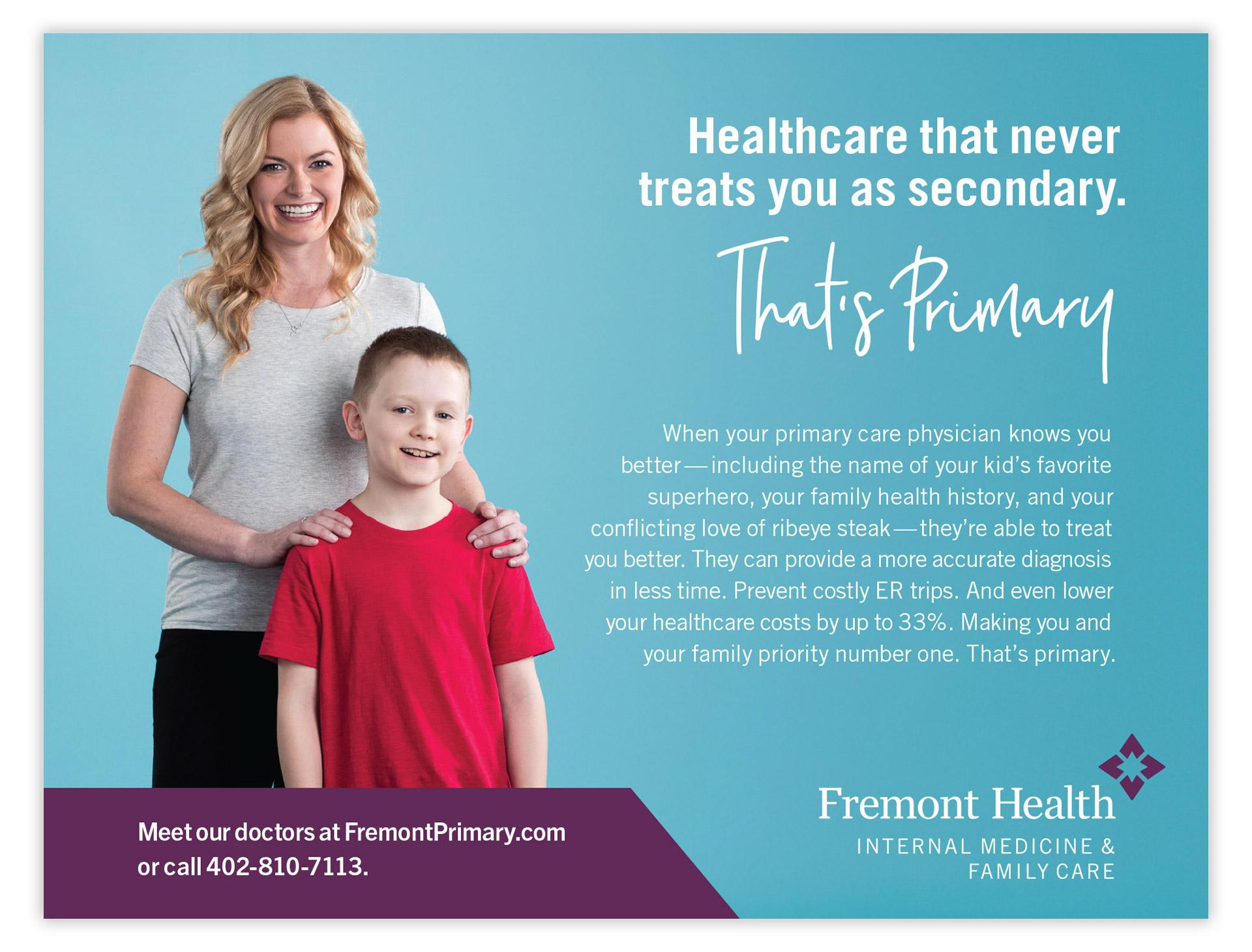 Fremont Health: That's Primary Print Ad