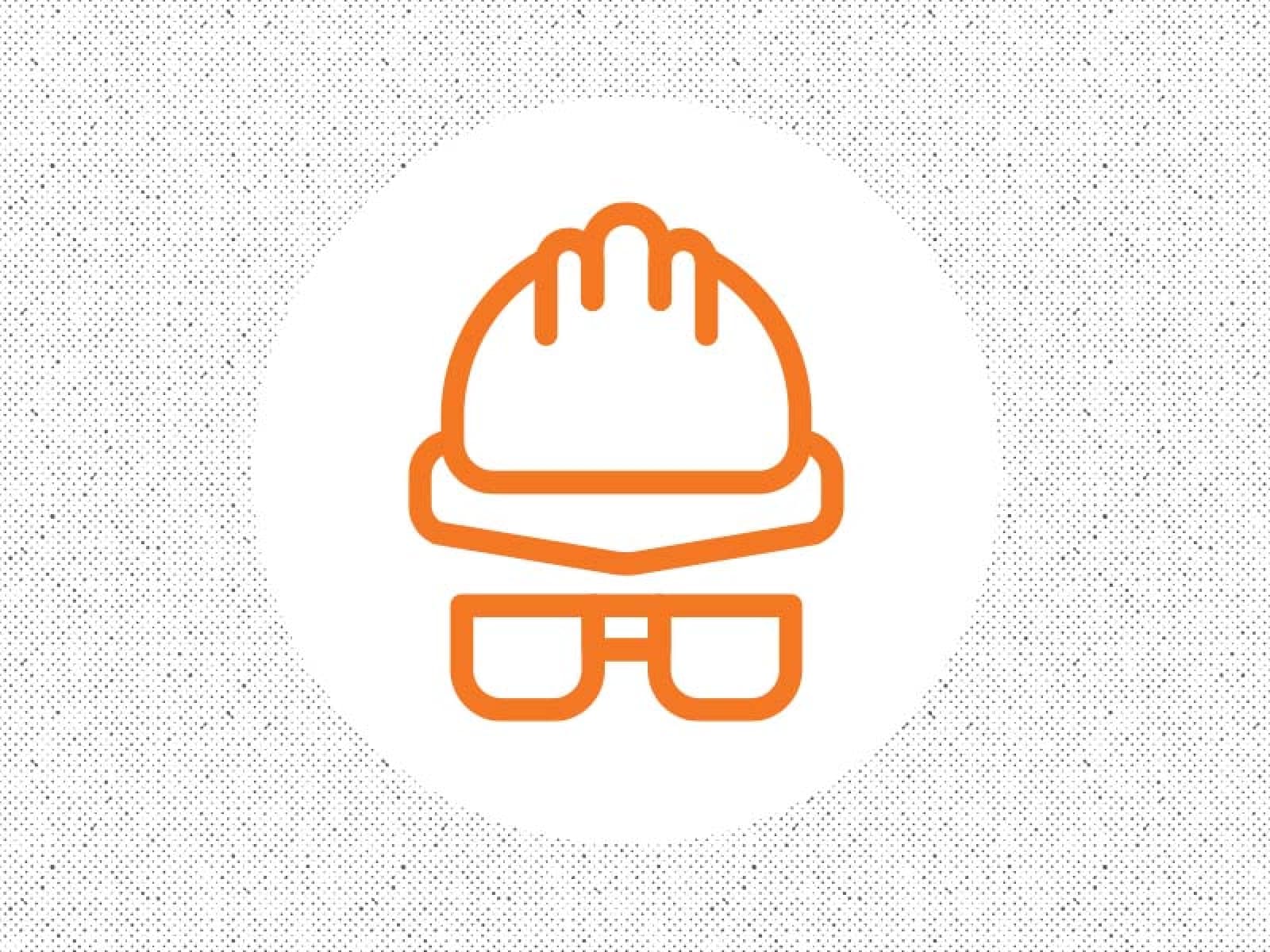 Orange construction icon.